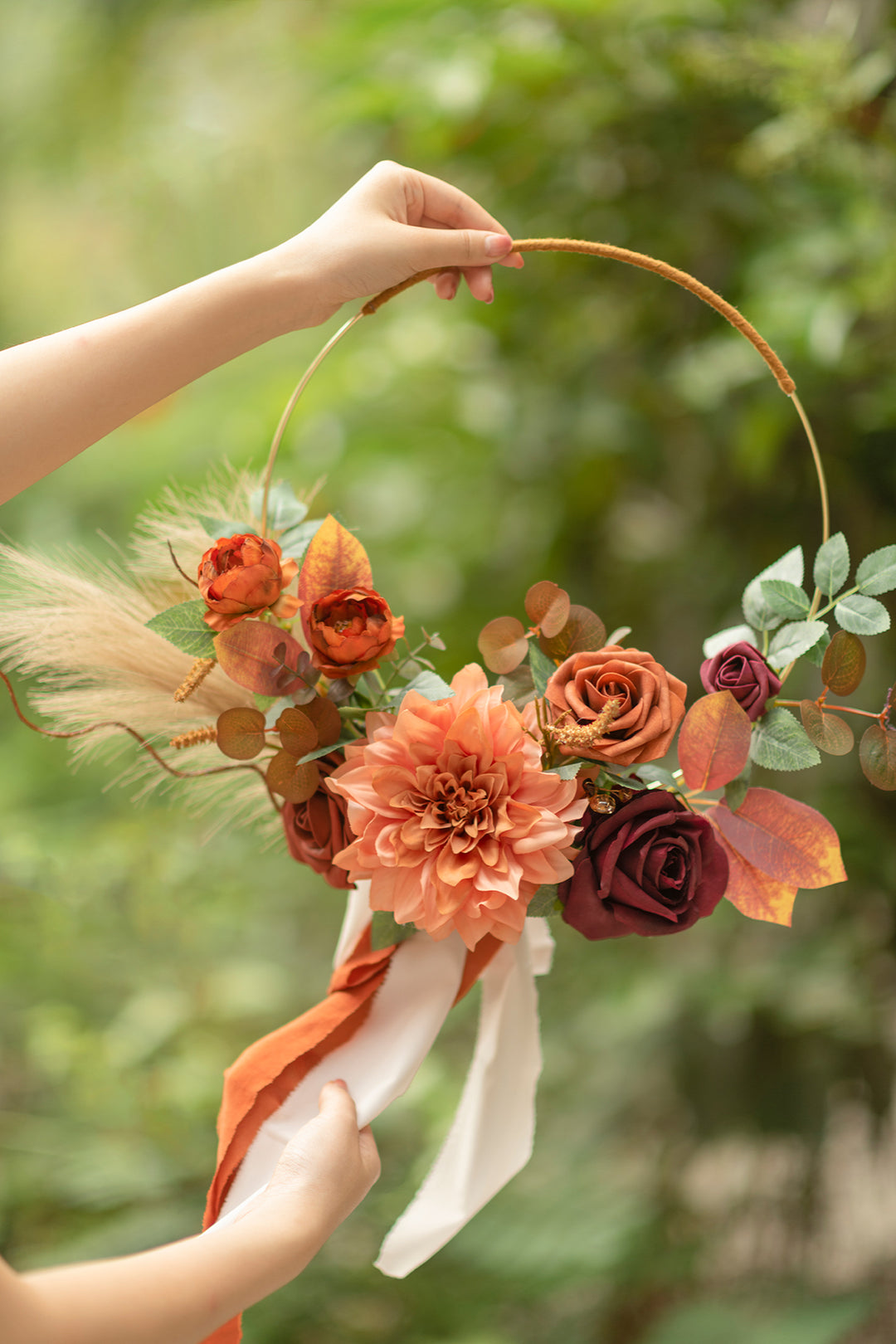 Bridal bouquet/ discount Orange bridal bouquet/ Pampas grass bridal bouquet/Boho wedding bouquet/ Rustic wedding bouquet/Orange wedding set