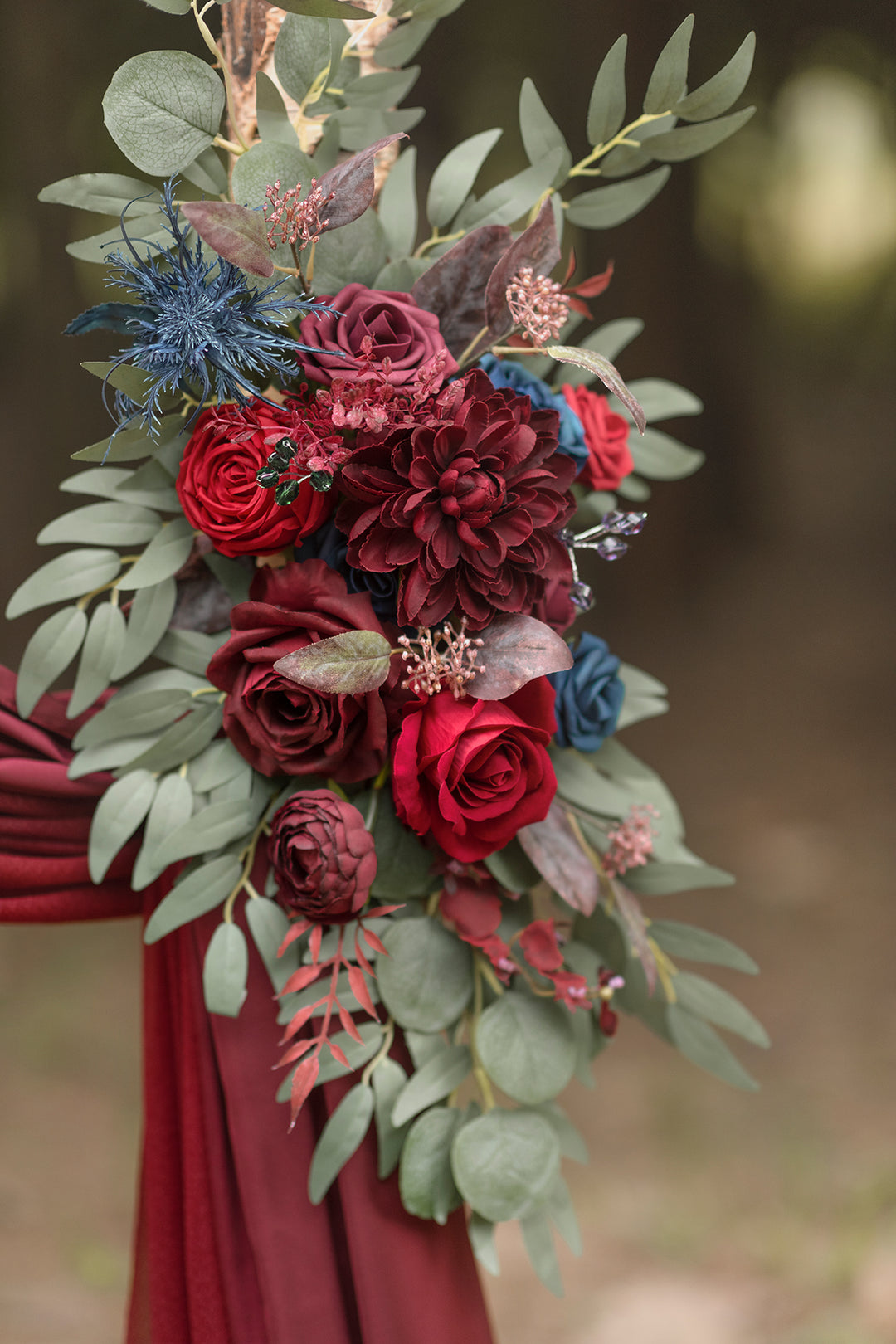 Ling’s Moment 9ft online Burgundy and Navy Flower Garland