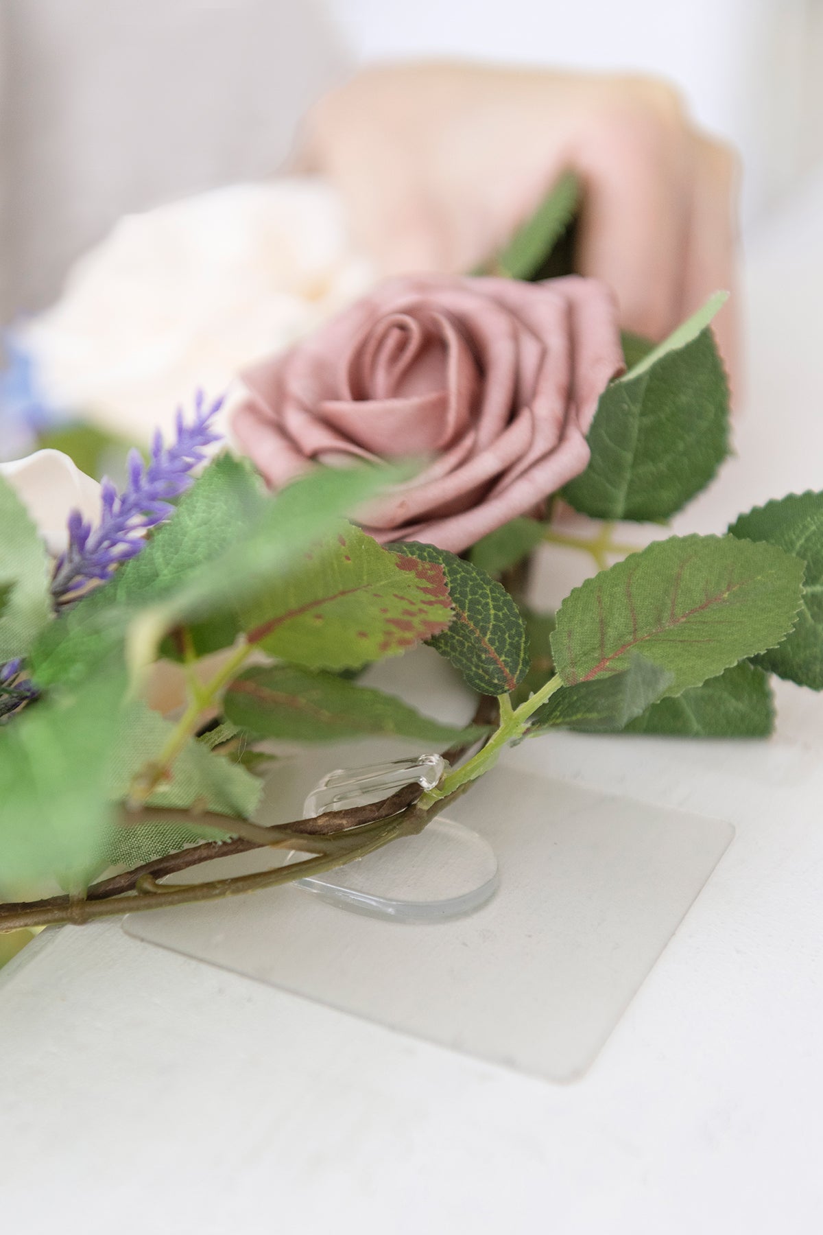 DIY Supporting Flower Boxes in Dusty Rose & Cream