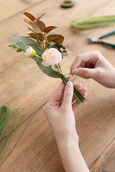 DIY Supporting Flower Boxes in Dusty Rose & Cream