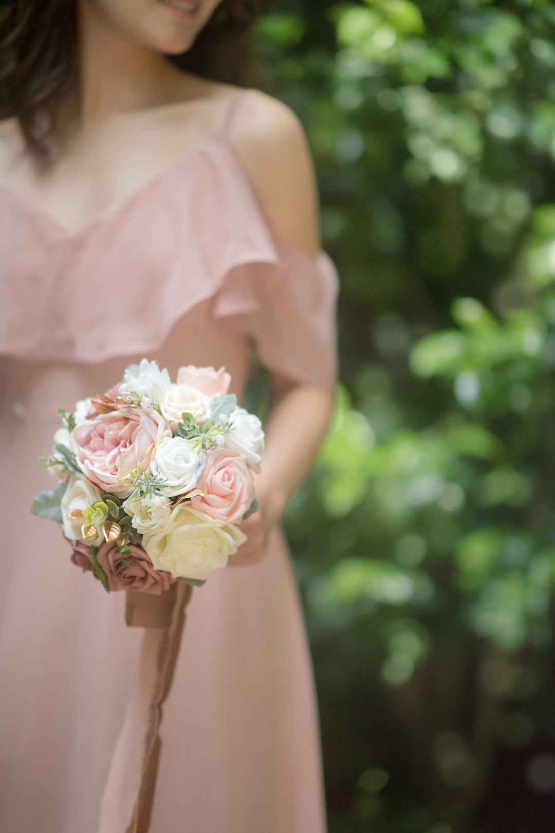 Wedding Bouquet, Bridal Bouquet, Bridesmaid Bouquet, authentic Silk Flower, Wedding Flower, Soft Pink, Baby Pink Dusty Pink,