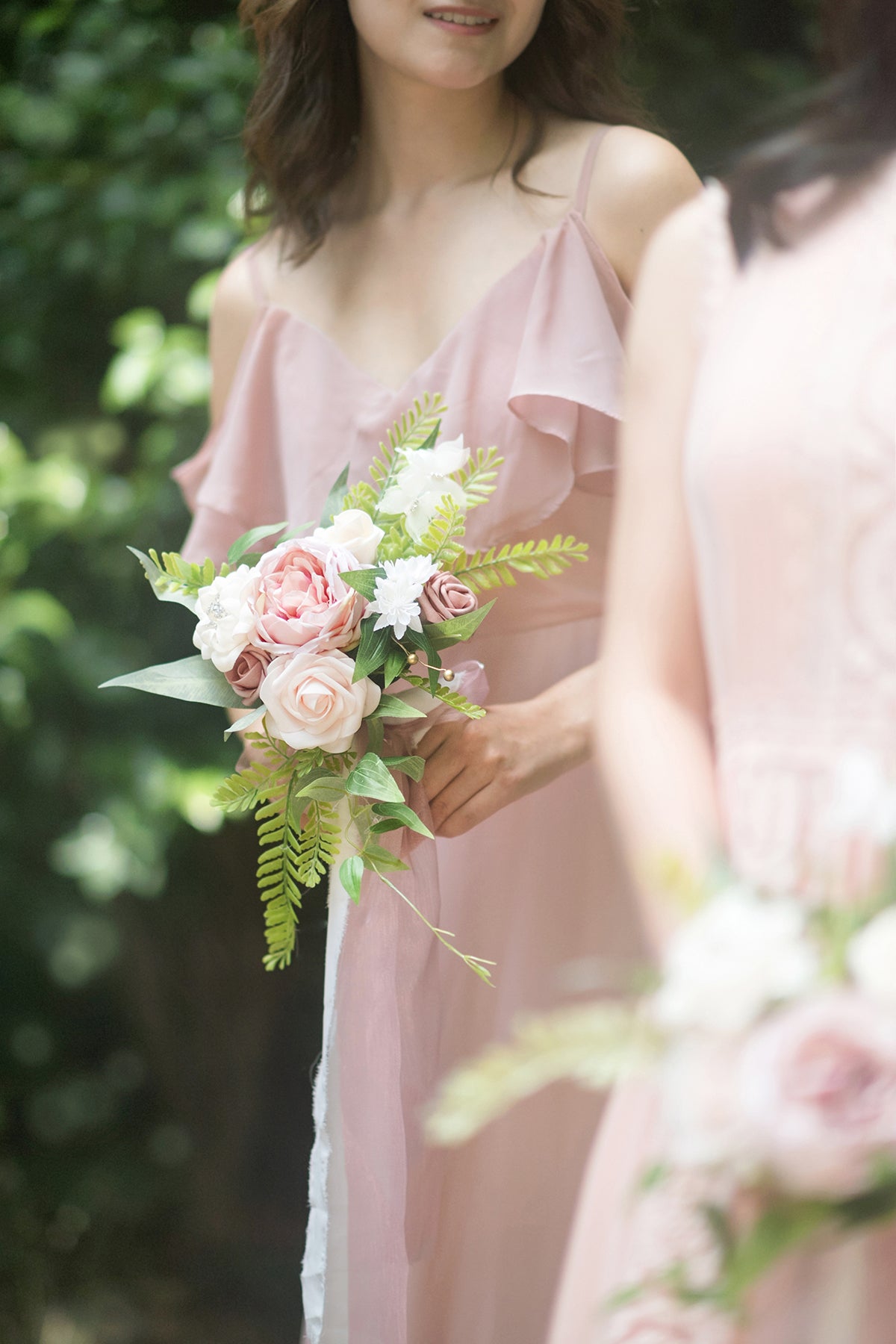 Wedding flowers Ivory rose bouquets wrist corsage bride bridesmaids prom  posy