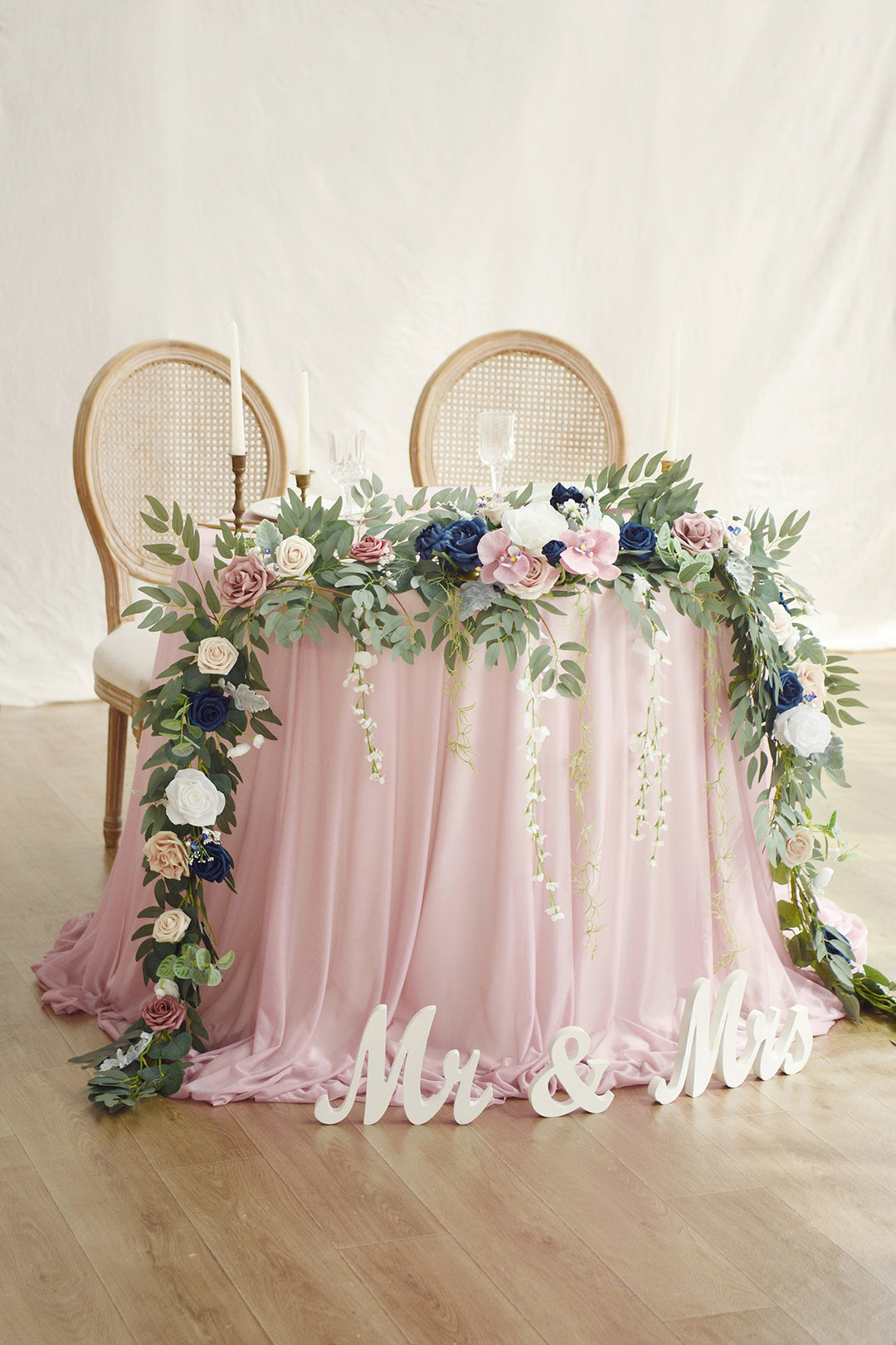 Arch Decor & Garland arrangement set in Dusty popular Rose and Navy Lings Moment