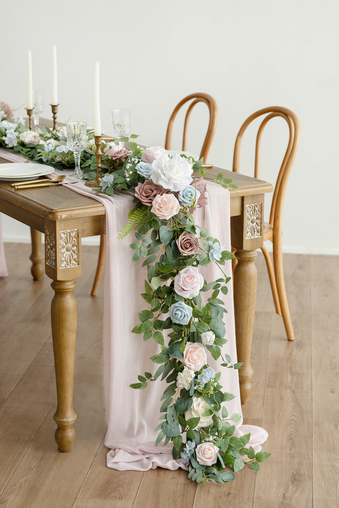 Ling’s Moment Head Table Flower Garland in White & high quality Beige