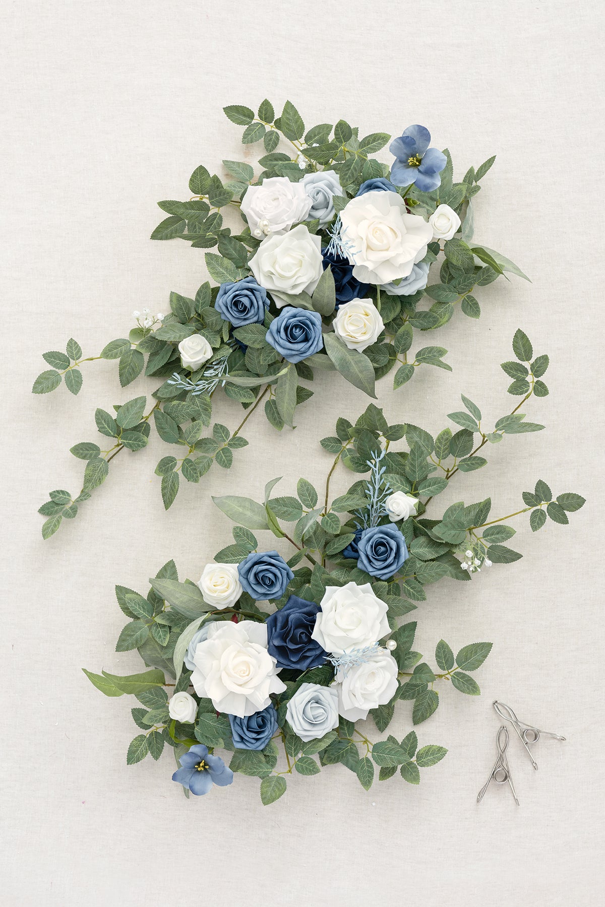 Head Table Floral Swags in Dusty Blue & Navy | Clearance