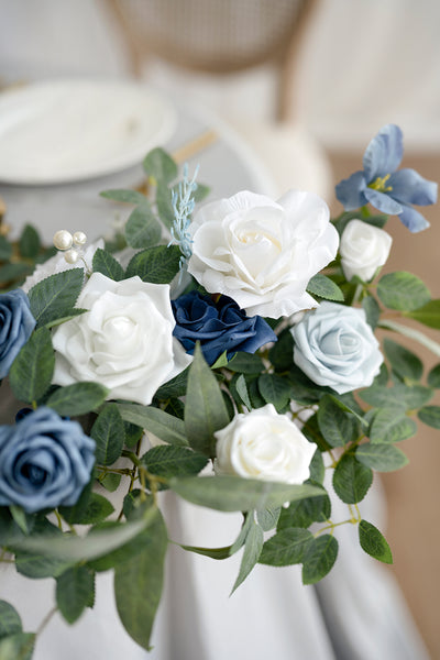 Head Table Floral Swags in Dusty Blue & Navy | Clearance