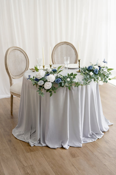 Head Table Floral Swags in Dusty Blue & Navy | Clearance