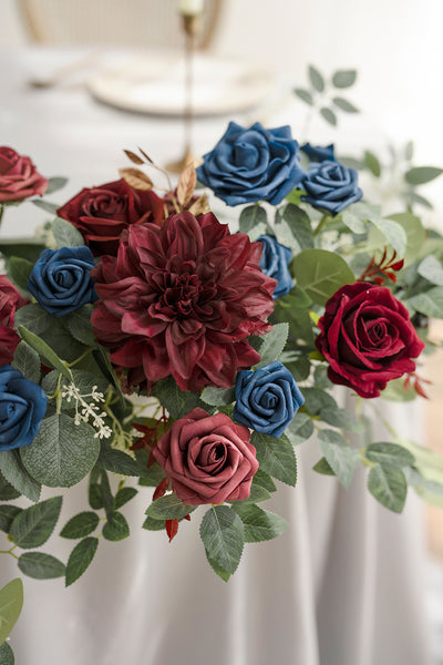 Head Table Floral Swags in Burgundy & Navy | Clearance