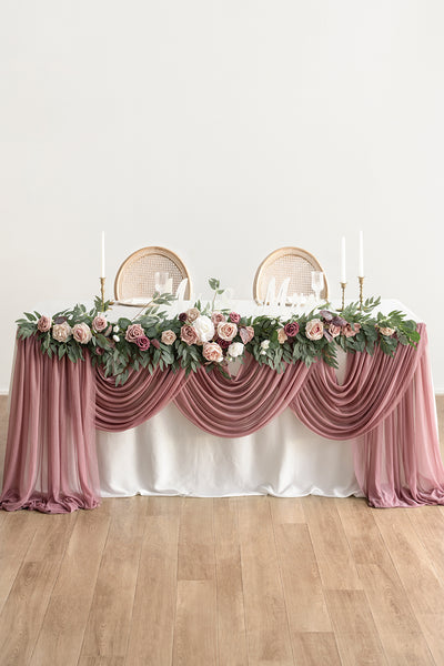 6ft Flower Garland in Dusty Rose & Mauve