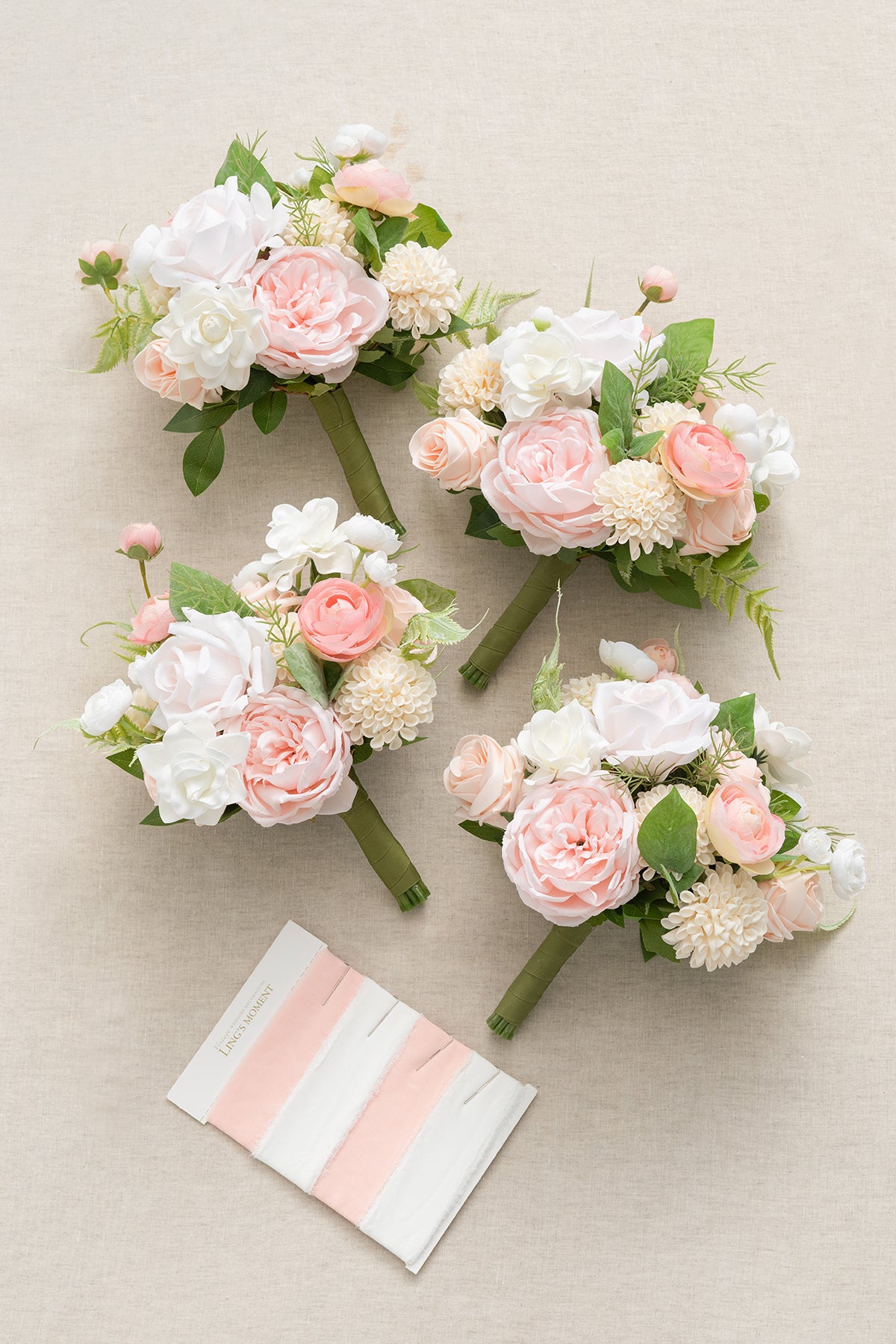 Free-Form Bridesmaid Bouquets in Blush & Cream – Ling's Moment