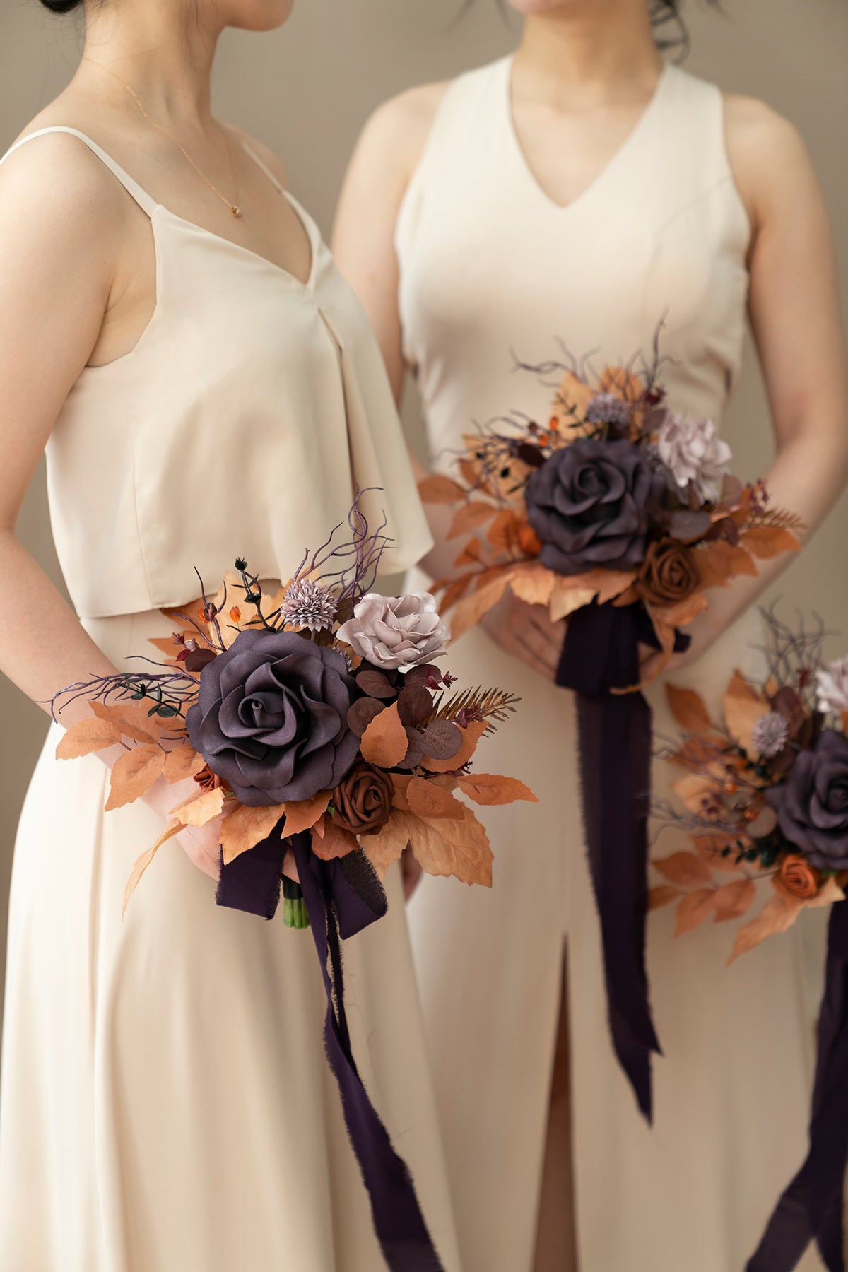 Bridesmaid Posy in Twilight Purple & Harvest Orange | Clearance