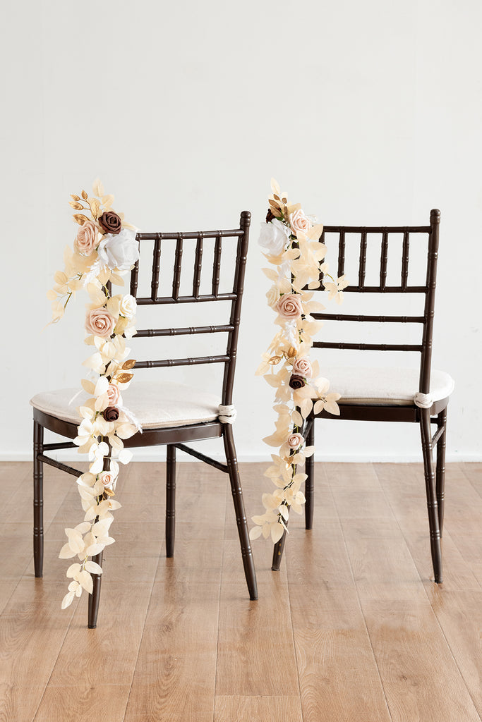 Topumt Wedding Chair Signs Wedding Reception Chair Decor Bride and Groom  Chair Signs, Floral Wedding Decorations, Vintage Floral Decor for Church  Chair 