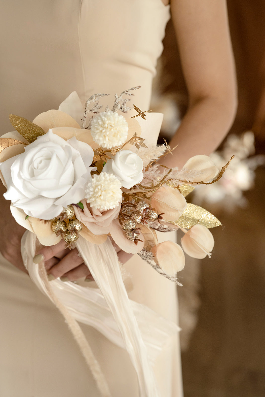 Good Bridesmaid White Satin Bouquet