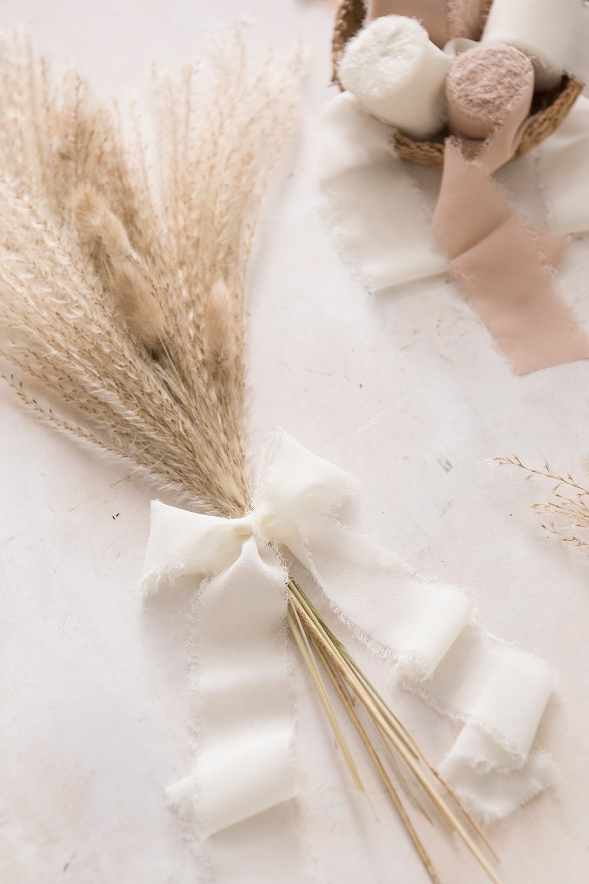 Chiffon ribbon with selvedge 15mm x 50m white
